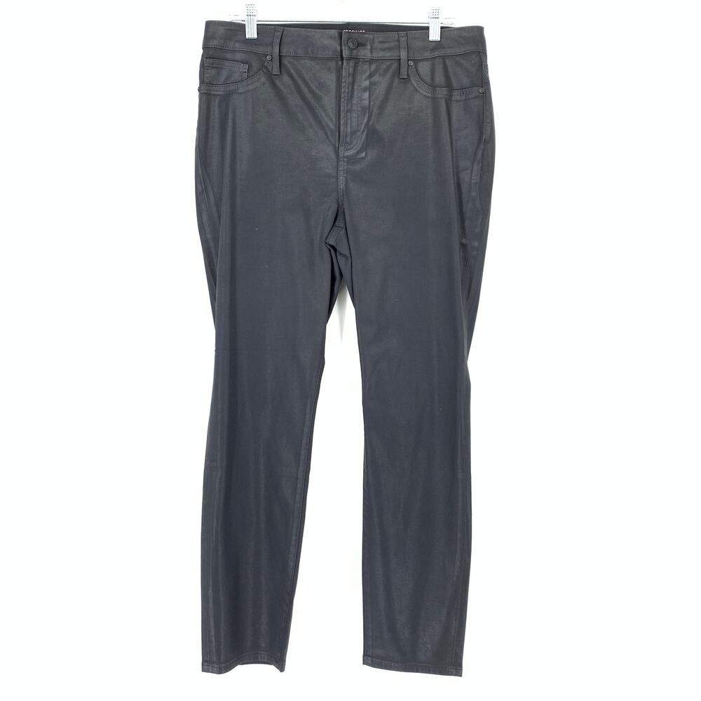 Chico's Jeans Women's Size 12S Coated Jeggings Skinny Stretch Solid Black